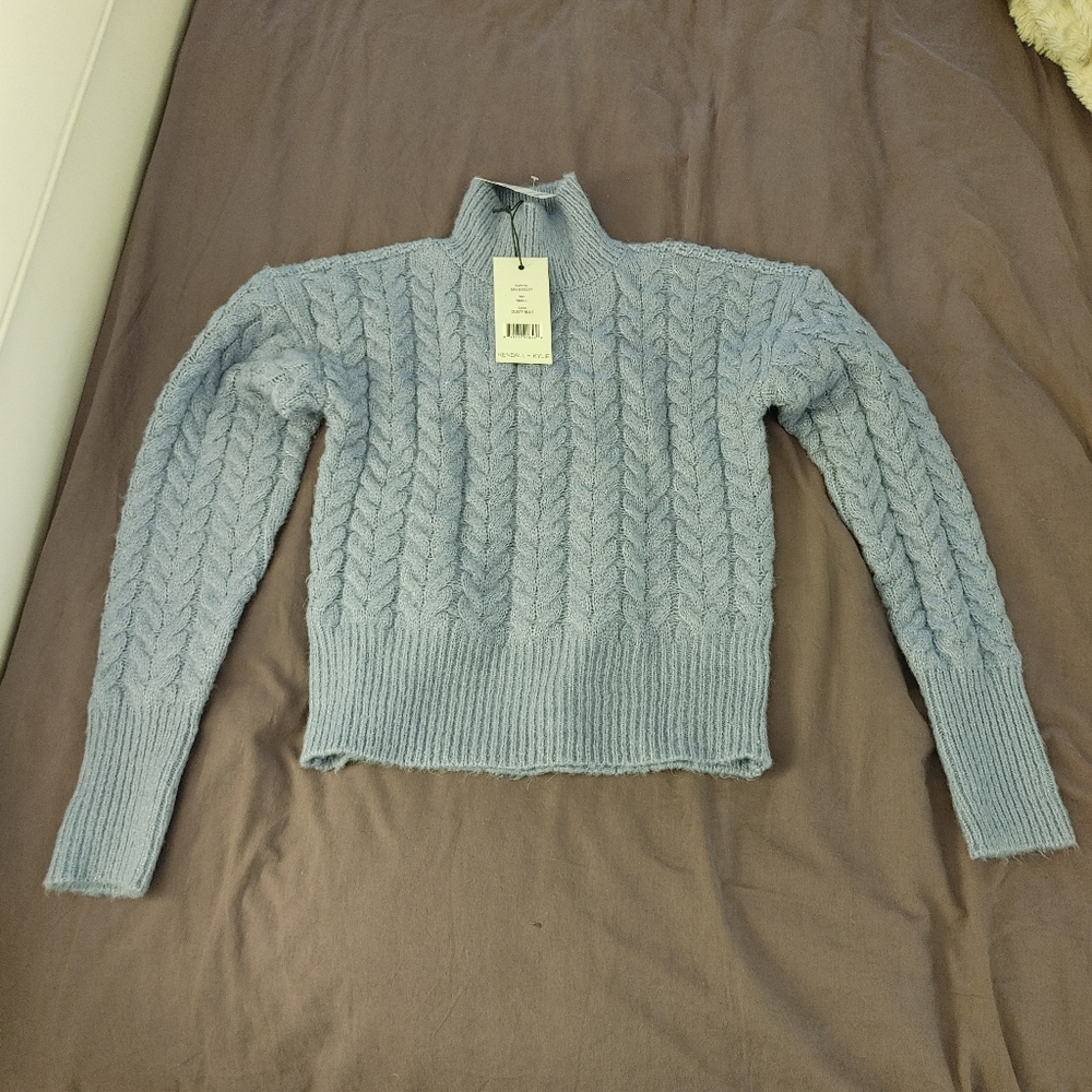 Kendall + Kylie Blue Turtleneck Sweater size small